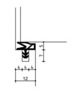 Aanslagprofiel zwart, type Deventer S6577, rol a 150 meter