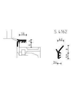 Hefschuif tochtprofielen S4162, per meter (tbv stijl- en onderdorpel)