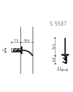 Hefschuif tochtprofielen S5507, per meter (tbv bovendorpel)
