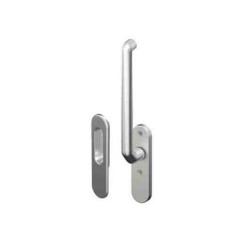 Hefschuifdeurgreep PC69 Aluminium F1, inclusief infreeskom. Inclusief bevestiging t.b.v. deurdikte 52-72mm