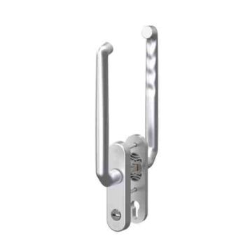 Veiligheids Hefschuifdeur greep/greep met kerntrekbeveiliging PC69 Aluminium F1. Inclusief bevestiging t.b.v. deurdikte 52-72mm