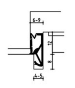 Kadertochtprofiel zwart, type Deventer SV6624 met kophoogte 12mm, rol a 100 meter