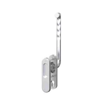 Hefschuifdeurgreep blind Aluminium F1, inclusief opbouwkom. Inclusief bevestiging t.b.v. deurdikte 52-72mm